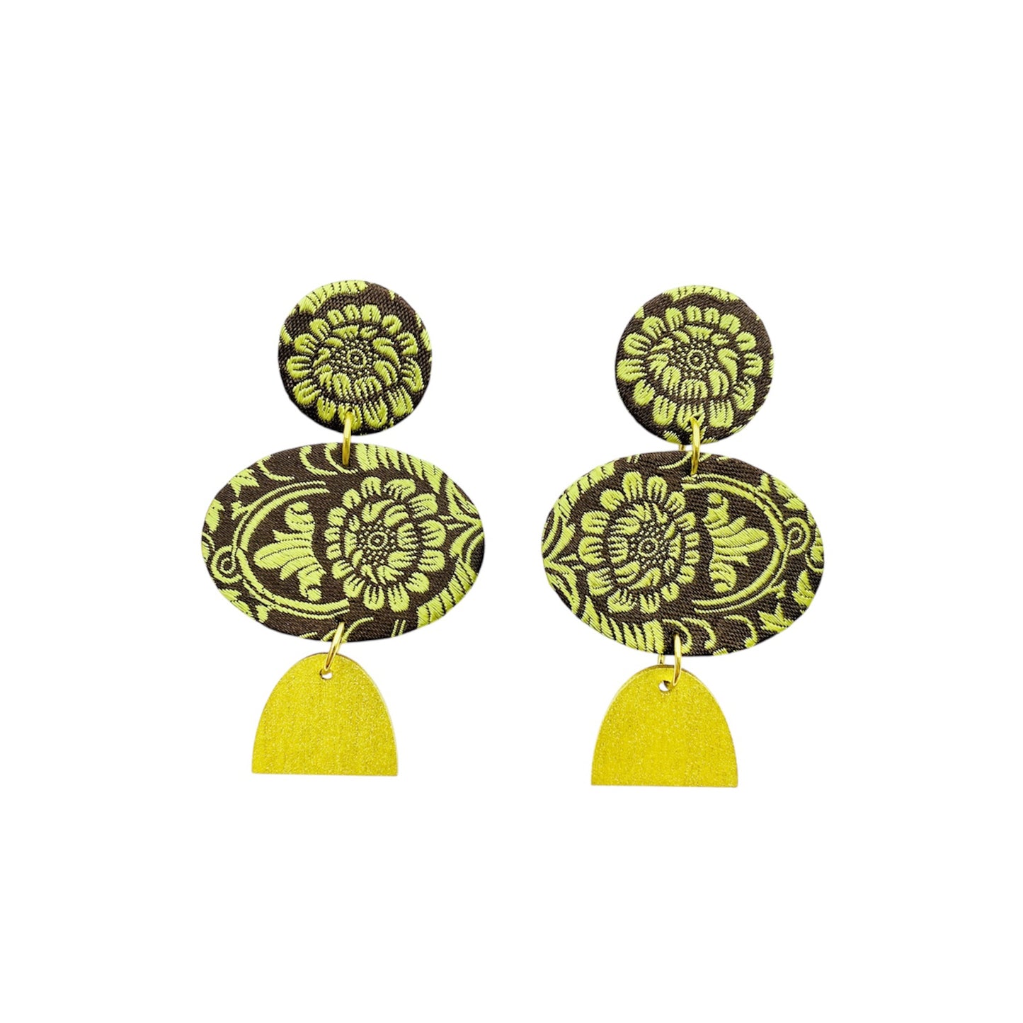 Ellipse Dangle Stud Earrings