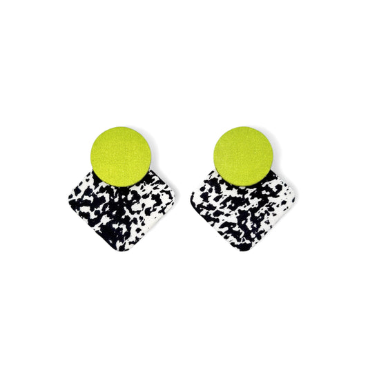 Geo Moon Stud Earrings