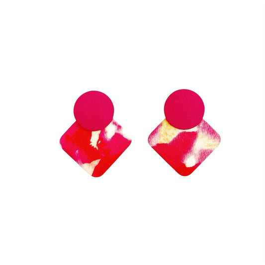 Geo Moon Stud Earrings