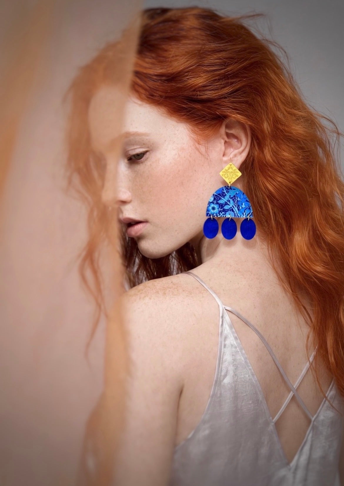 Midnight Cascade Dangle Stud Earrings