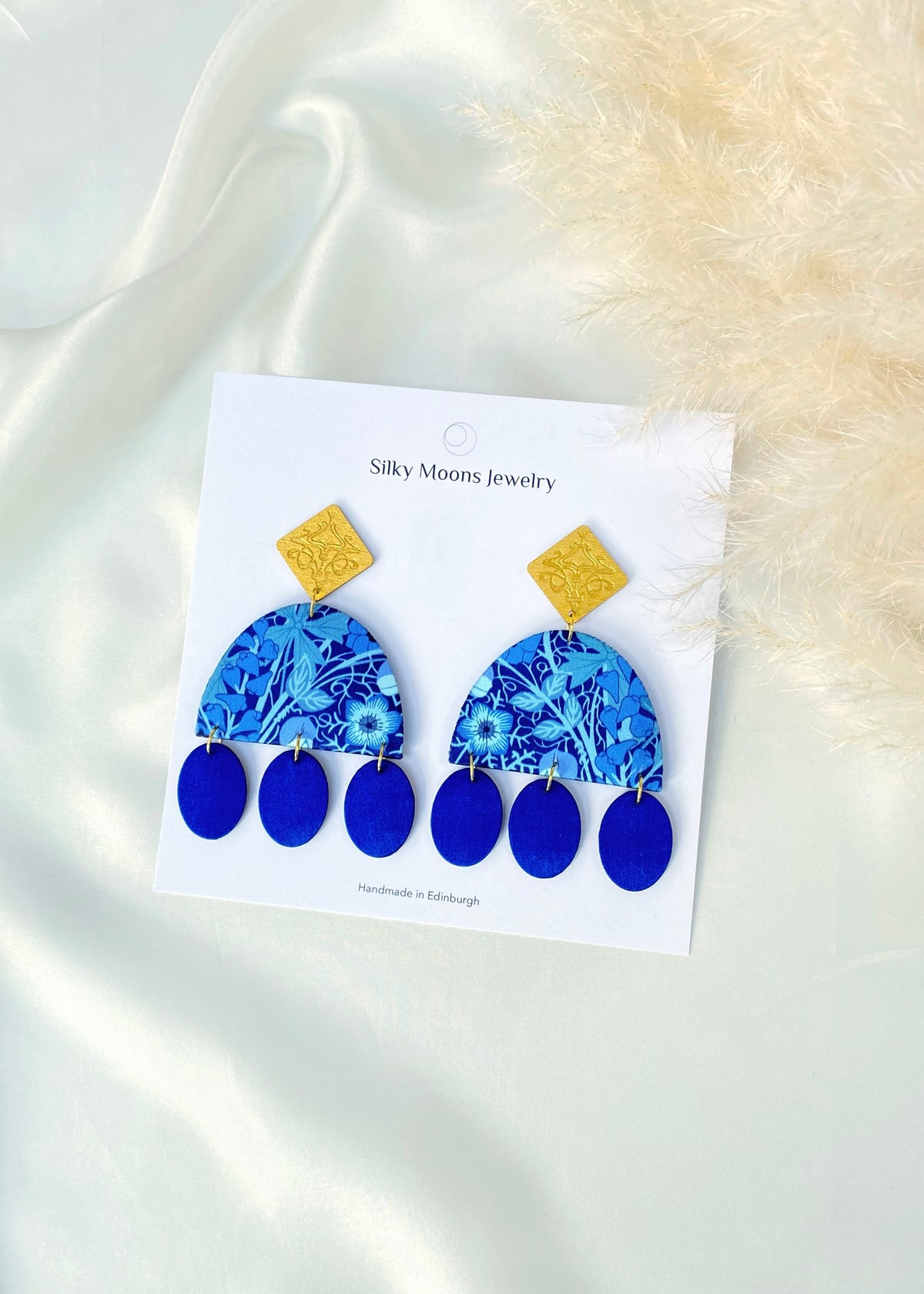 Midnight Cascade Dangle Stud Earrings
