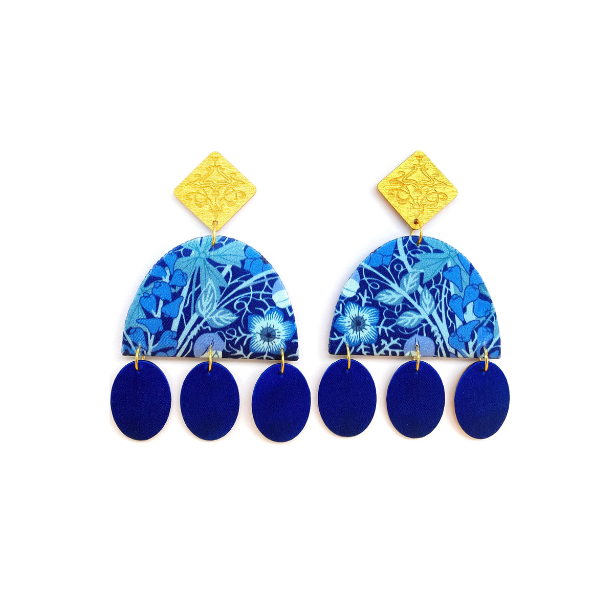 Midnight Cascade Dangle Stud Earrings